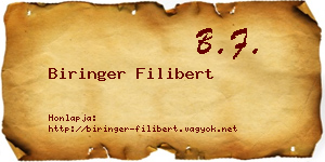 Biringer Filibert névjegykártya