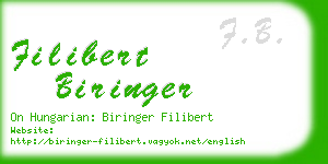filibert biringer business card